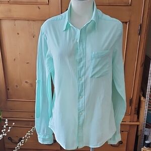 BDG 100% Cotton Button Down Aqua Size Medium
